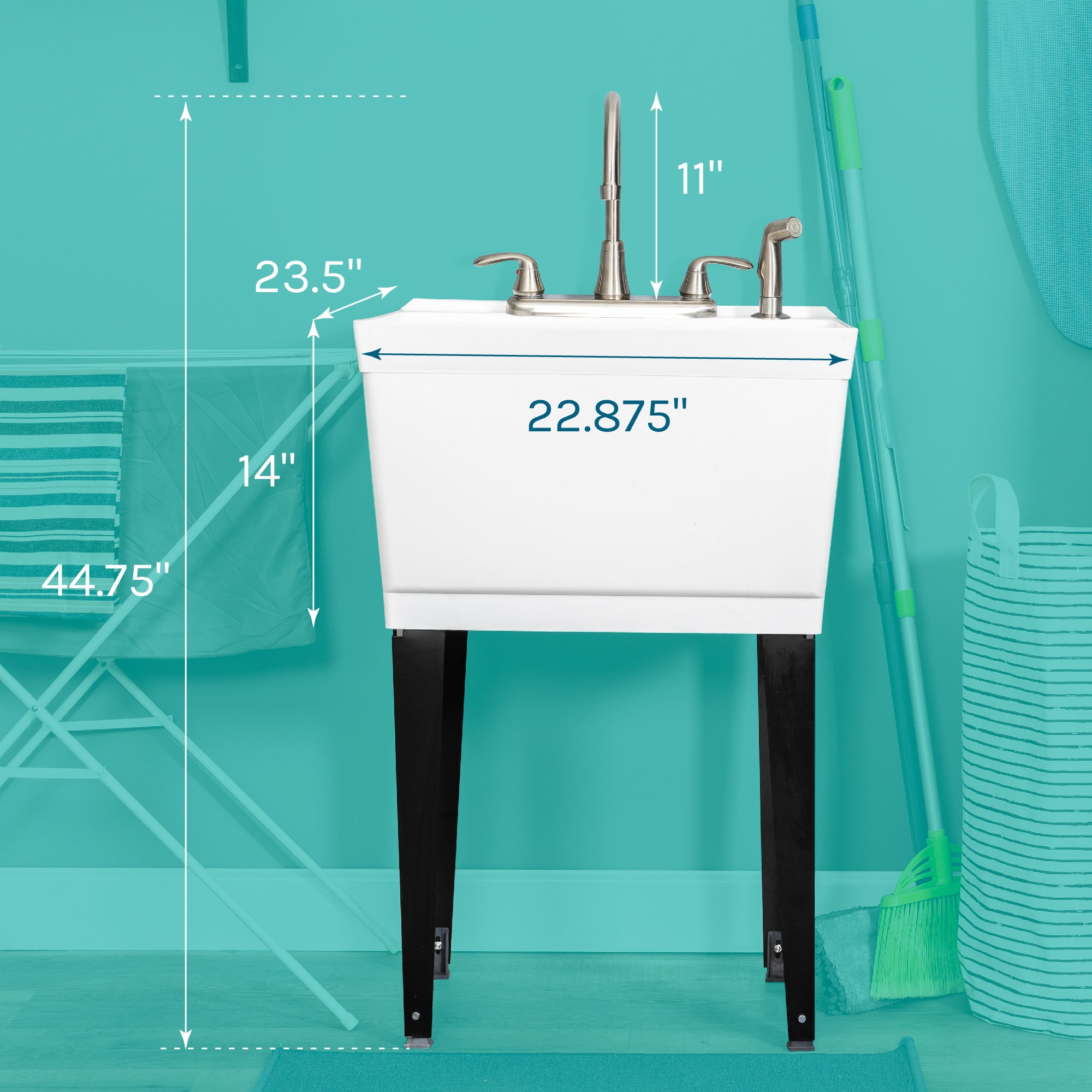 Quantex Utility sink ホワイト 壁付けシンク - その他