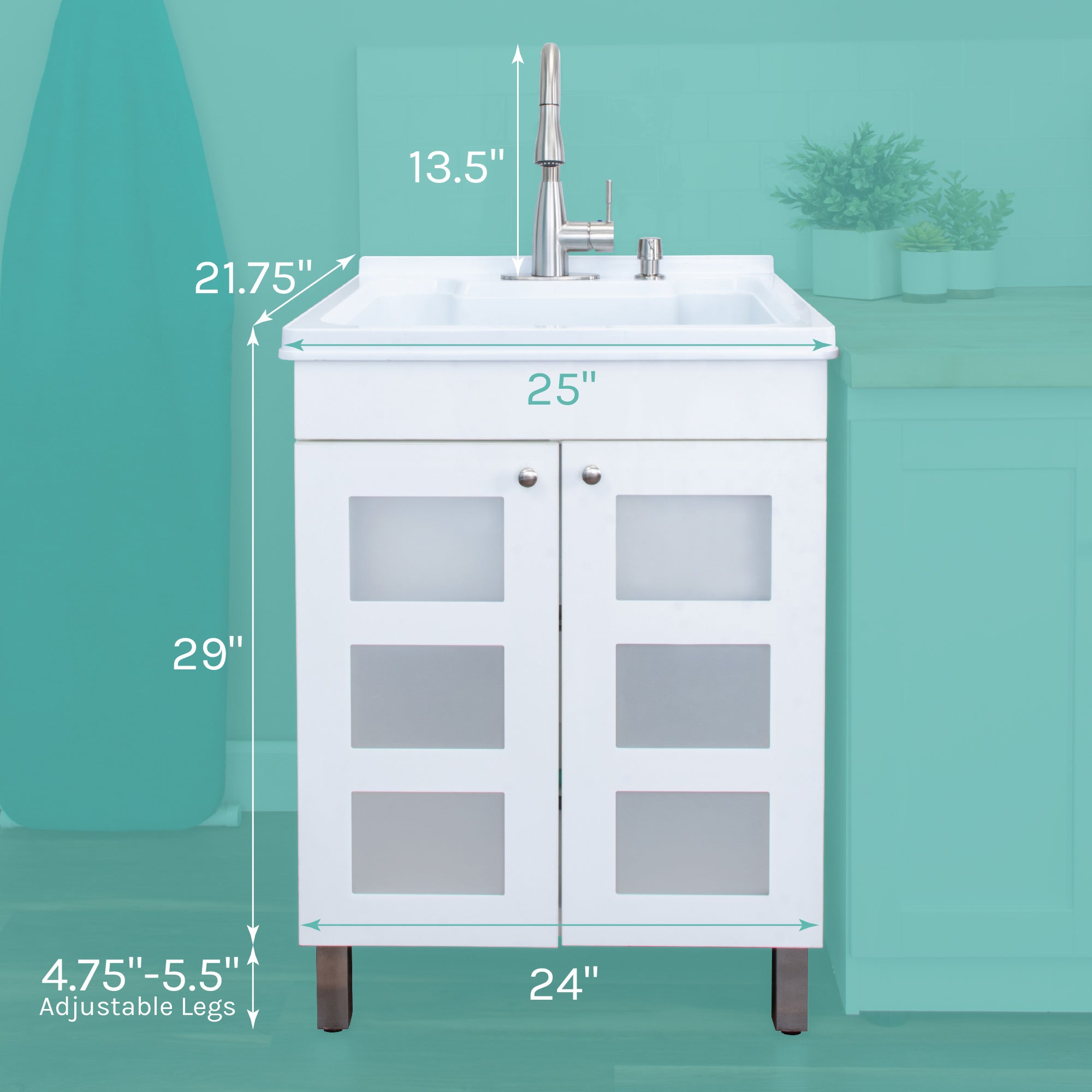 Narrow utility sink 2024 with cabinet