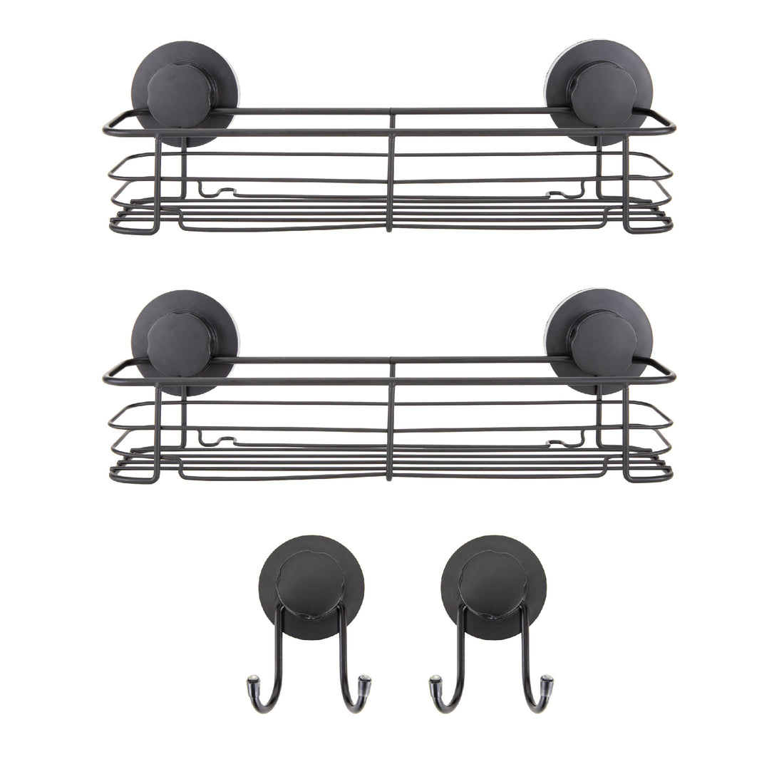 Shower Caddy with Suction Cups and Hooks